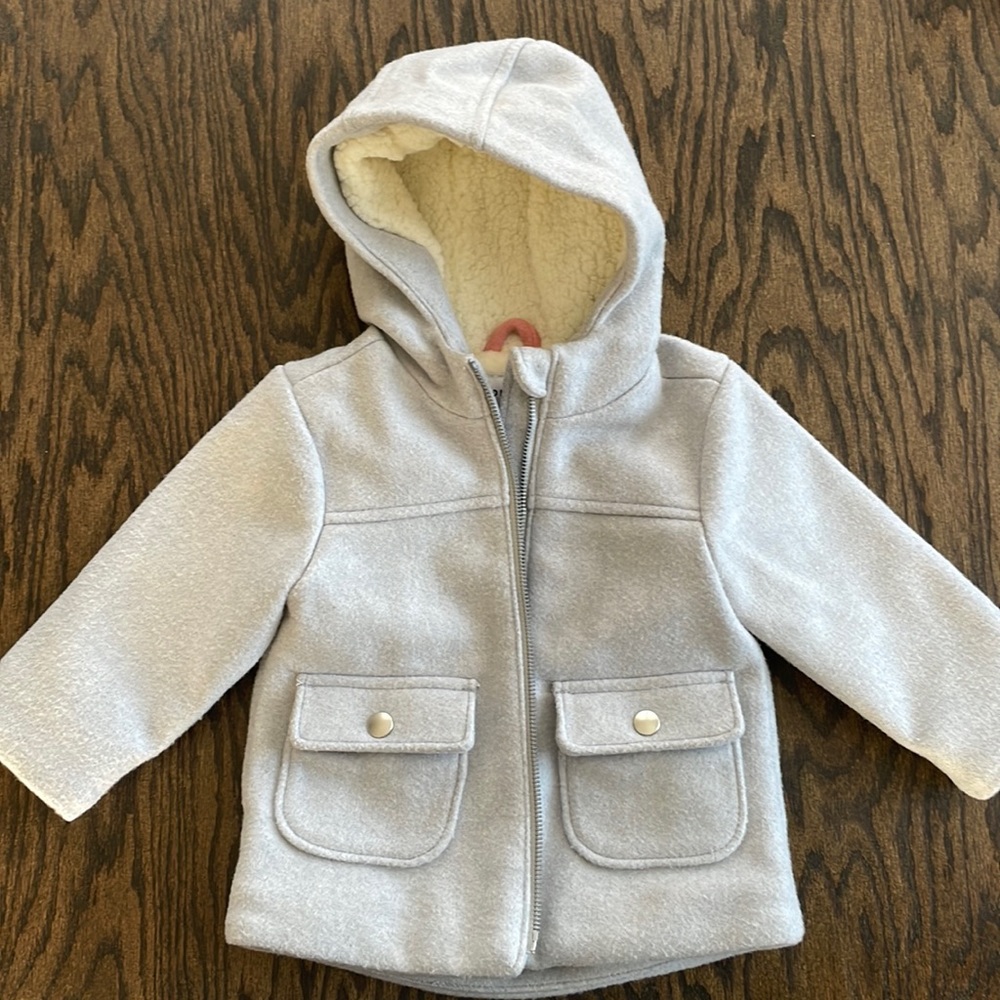 Gray Old Navy 18-24 mos fleece coat